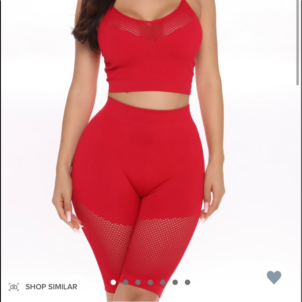 Fashion nova red biker set